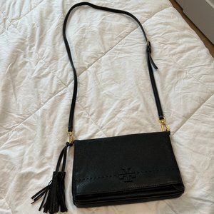 Tory Burch Black Foldover Shoulder Bag